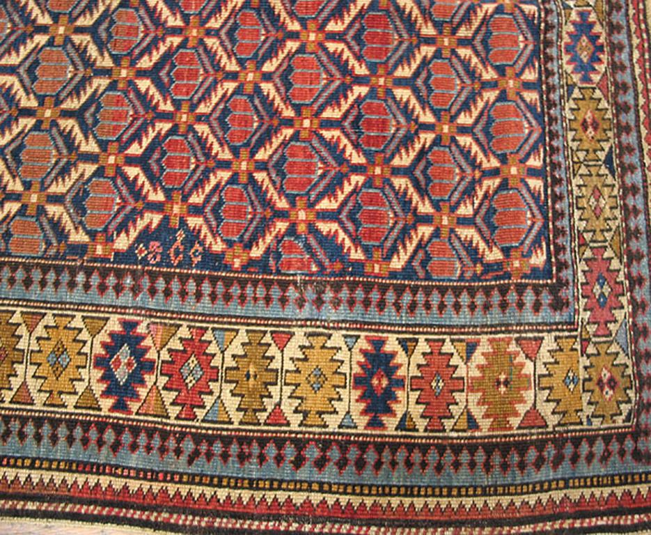 Kazak Early 20th Century Caucasian Shirvan Carpet ( 4' x 4'8