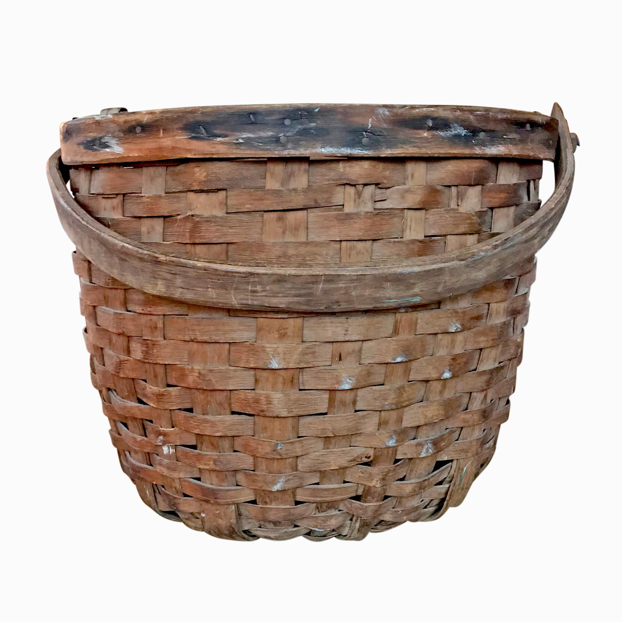 American Early 20th Century Cedar Splint Basket