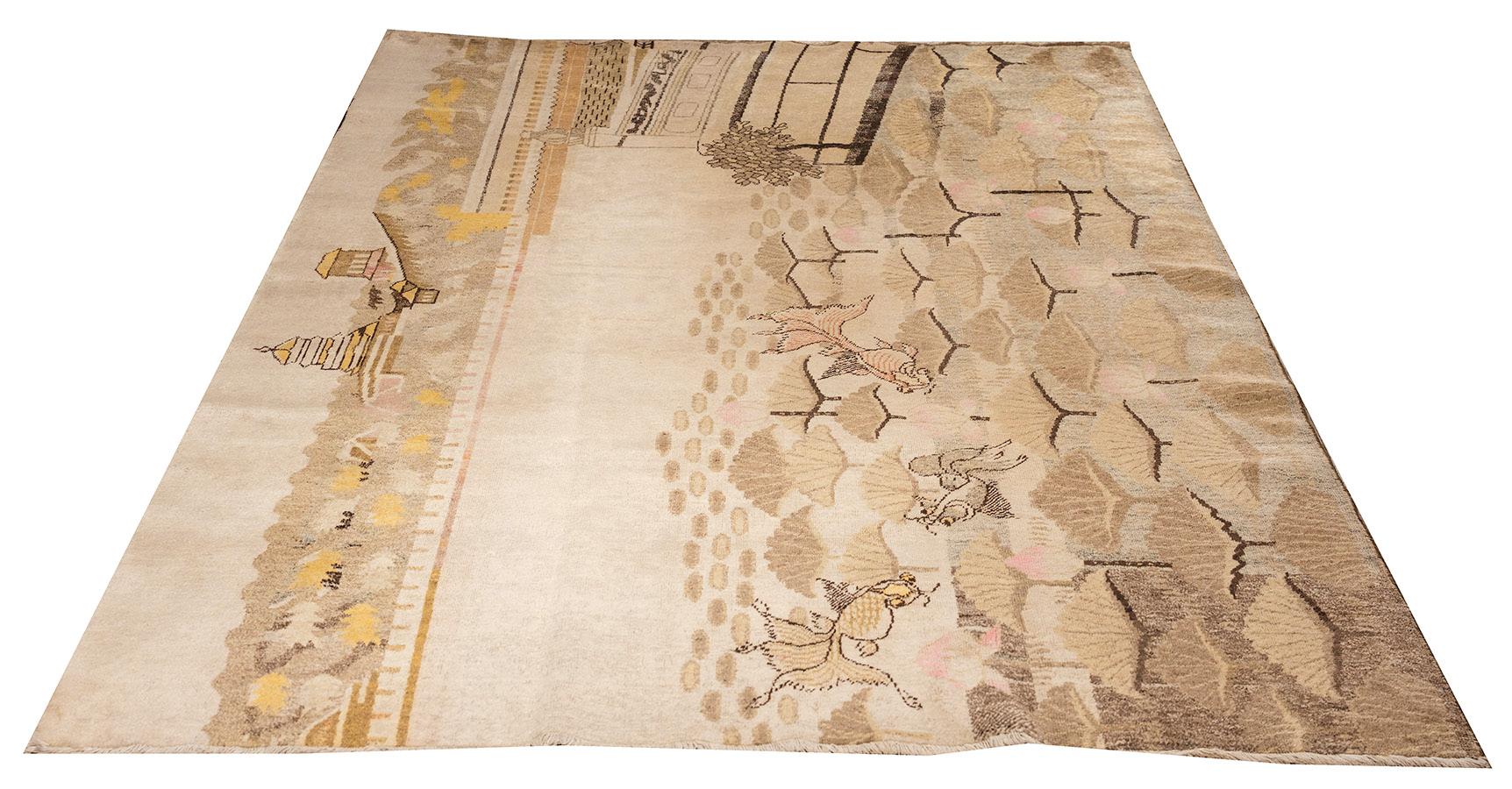 Alfombra Khotan de Asia Central de principios del siglo XX, Tamaño: 5' 7
