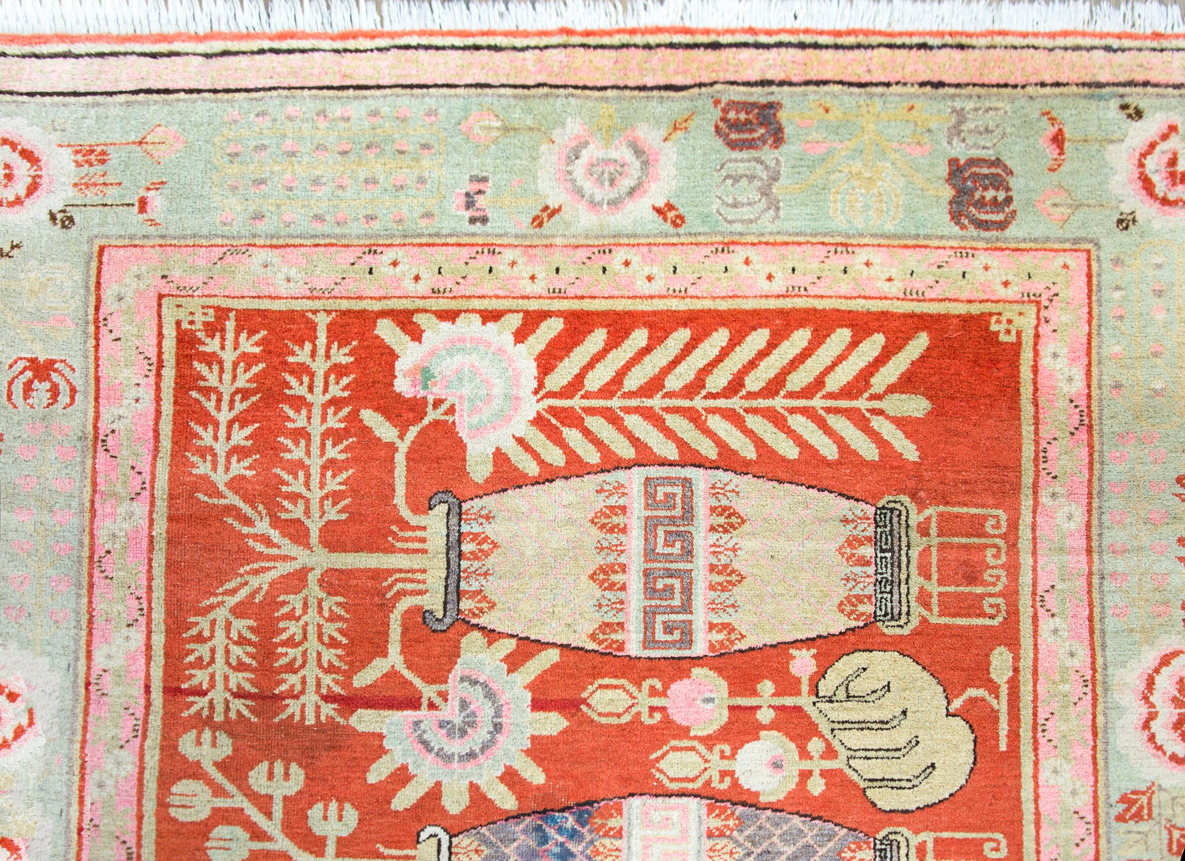 Early 20th Century Central Asian Khotan Rug For Sale 4