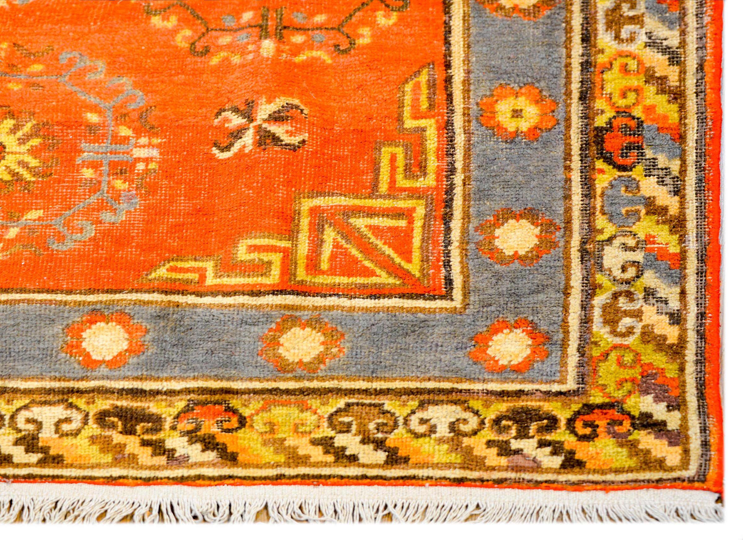 East Turkestani Early 20th Century Central Asian Khotan Rug For Sale