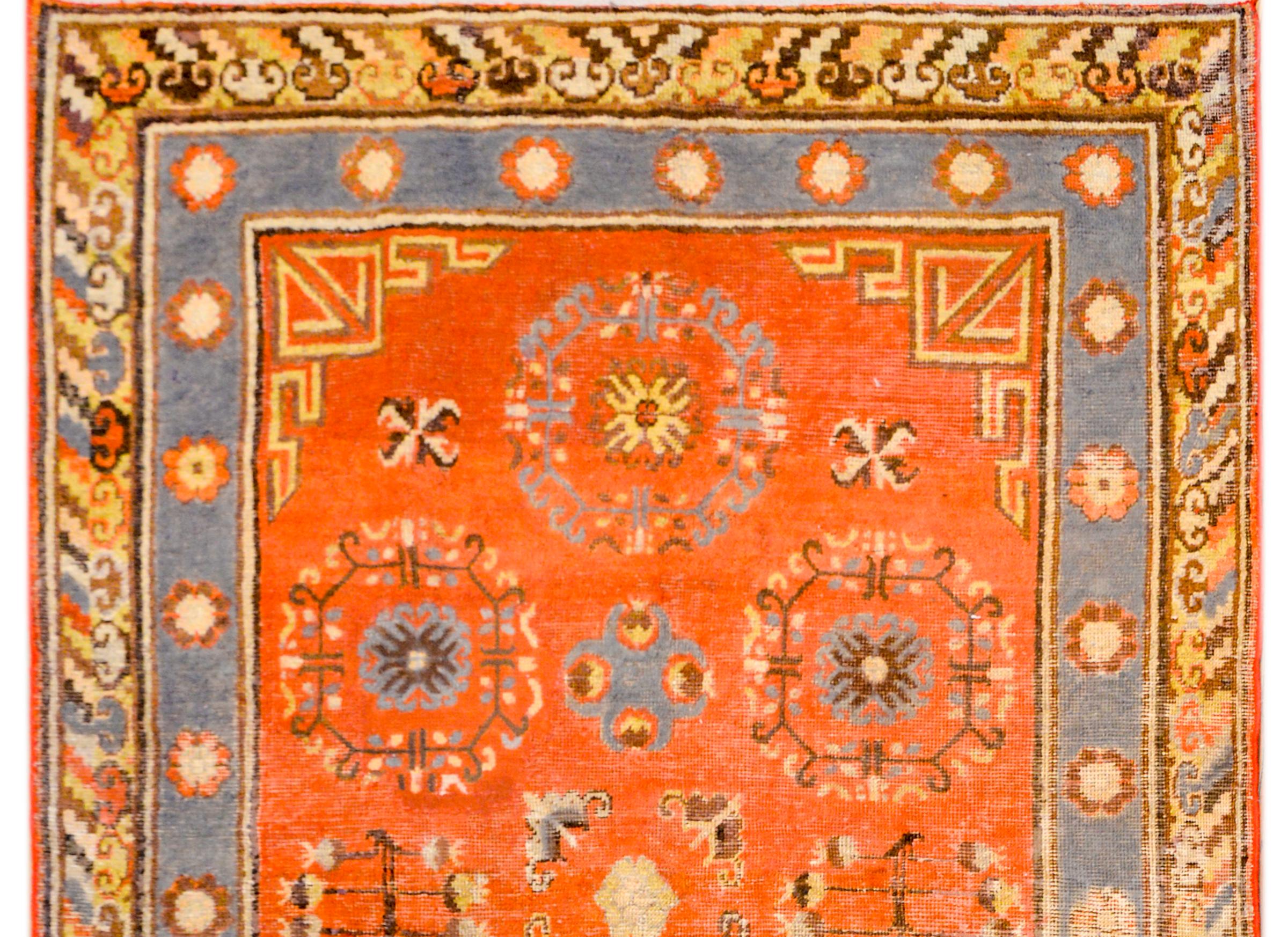 Vegetable Dyed Early 20th Century Central Asian Khotan Rug For Sale