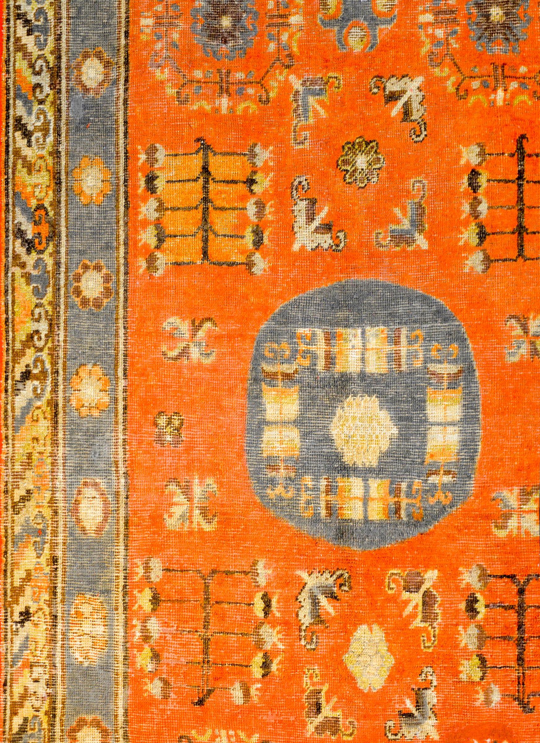 Wool Early 20th Century Central Asian Khotan Rug For Sale