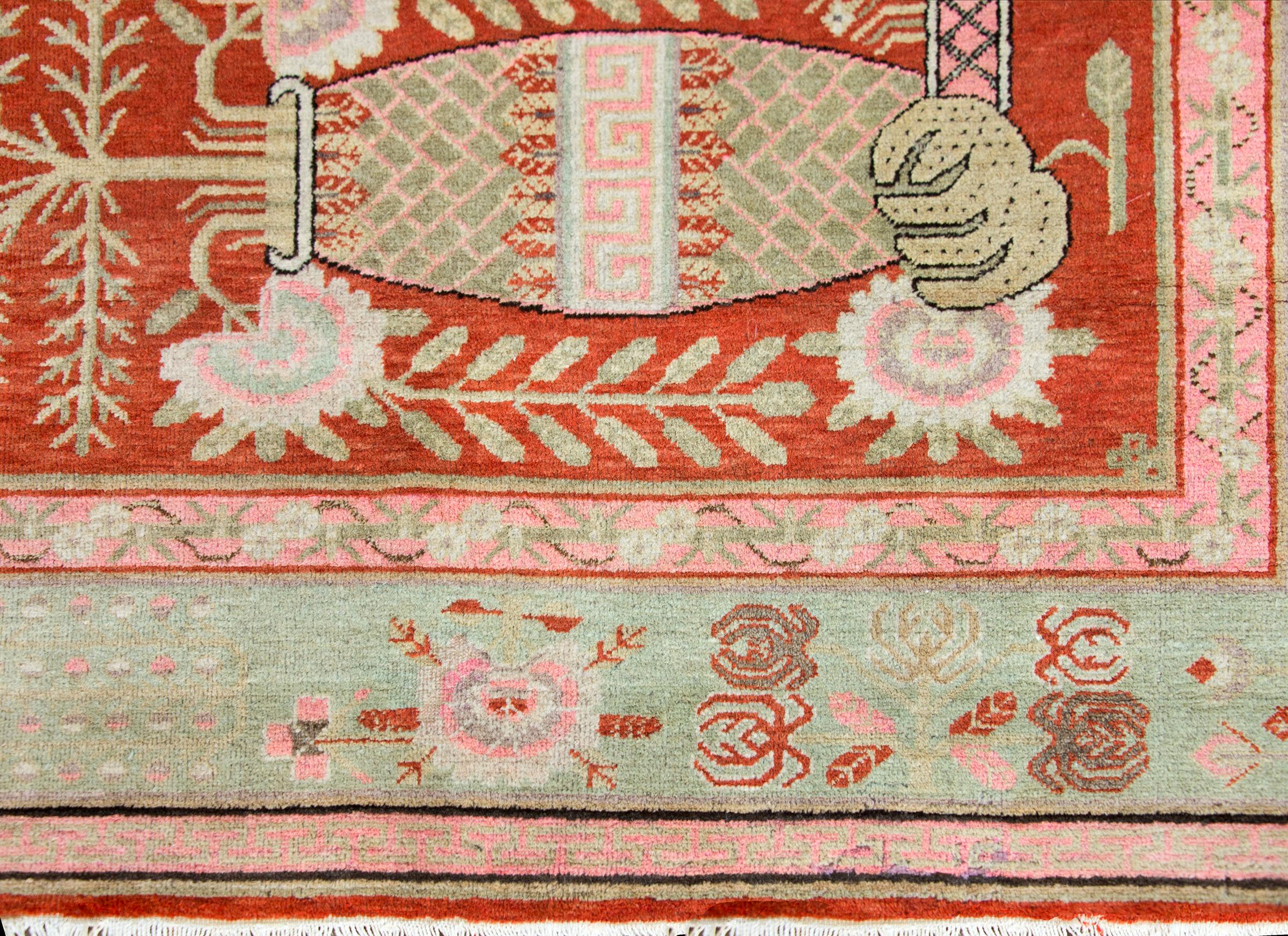 Early 20th Century Central Asian Khotan Rug For Sale 2