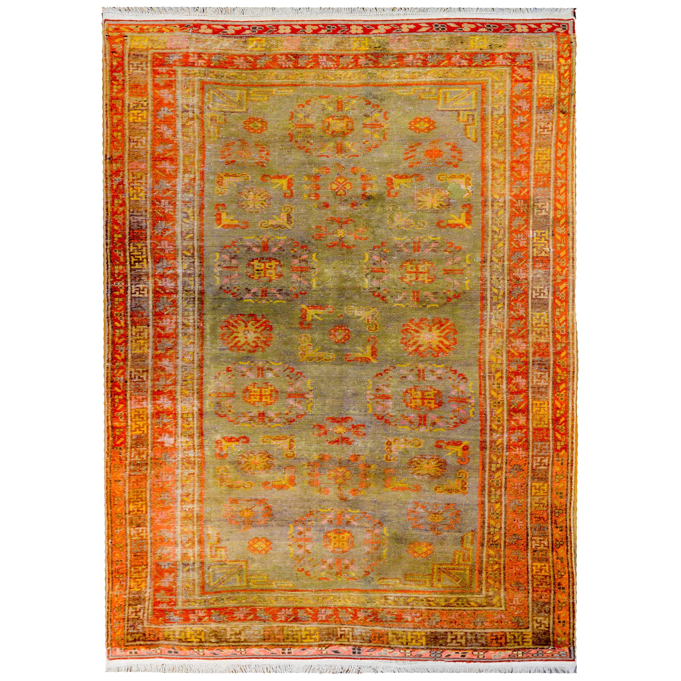 Early 20th Century Central Asian Samarghand Rug For Sale