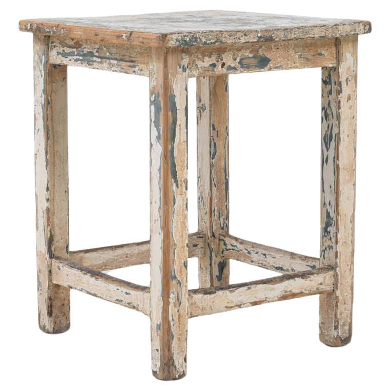 Early 20th Century Central European Wood Patinated Stool For Sale