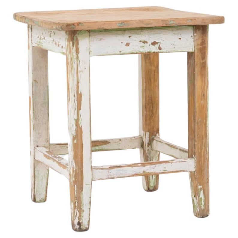 Early 20th Century Central European Wood Patinated Stool For Sale