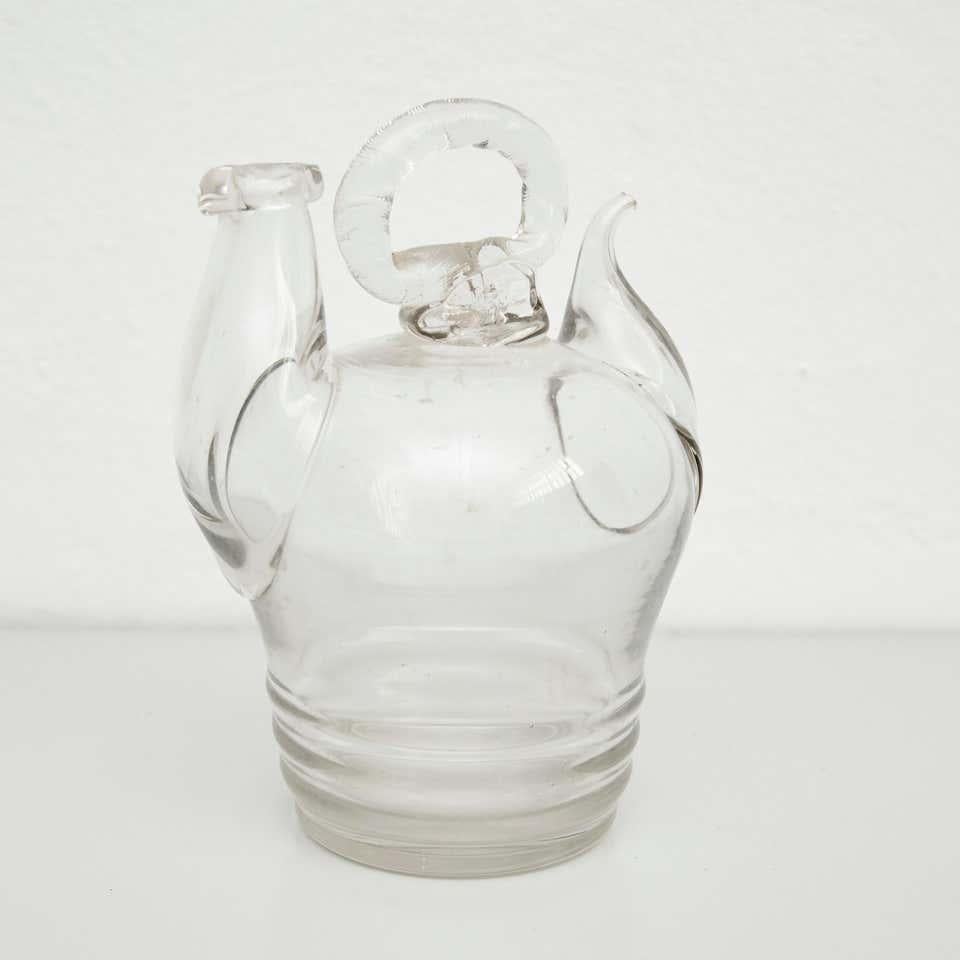 Rustic Early 20th Century, Century Spanish Blown Glass Traditional Pitcher For Sale