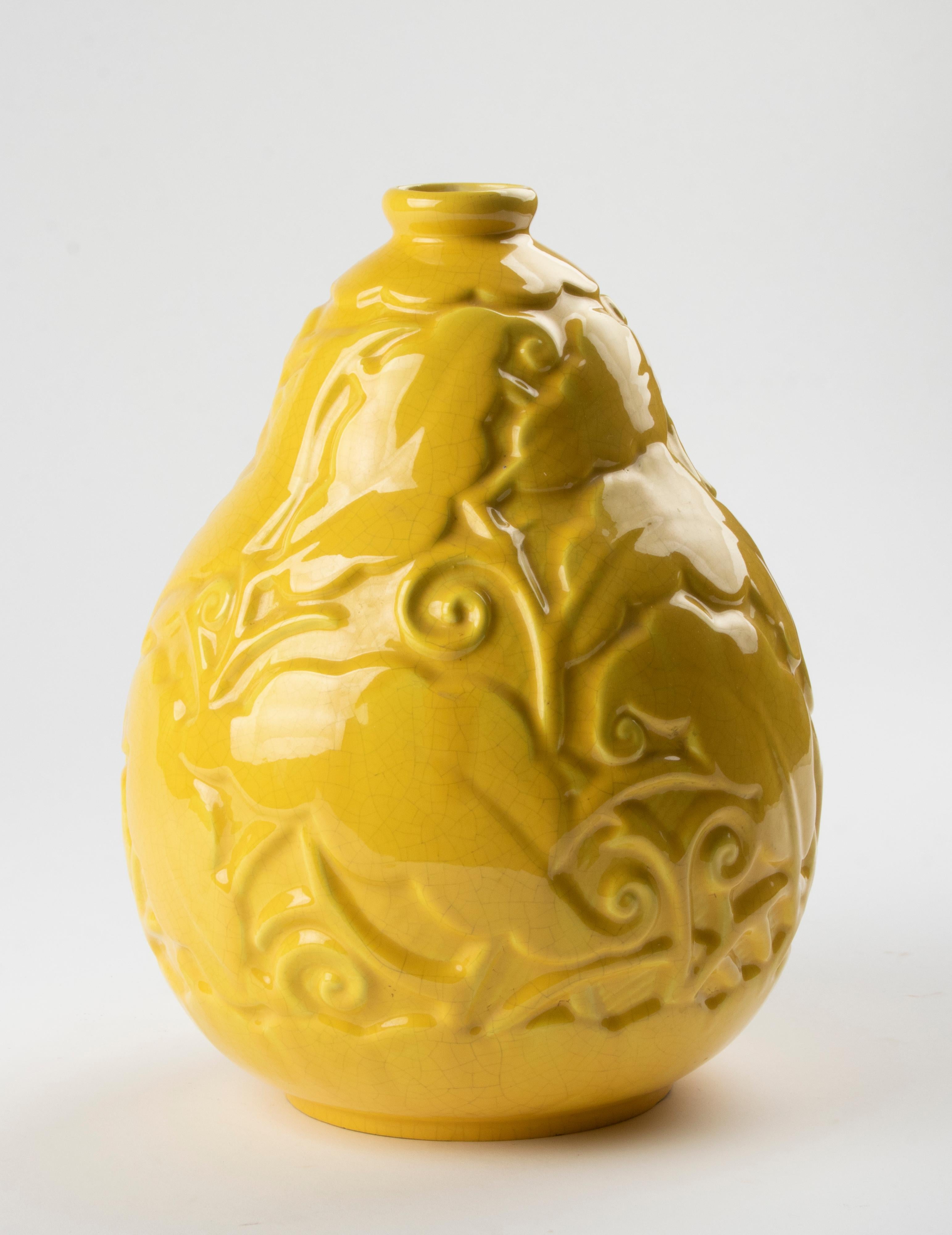 Early 20th Century Ceramic Art Deco Vase Made by Saint-Clément 5