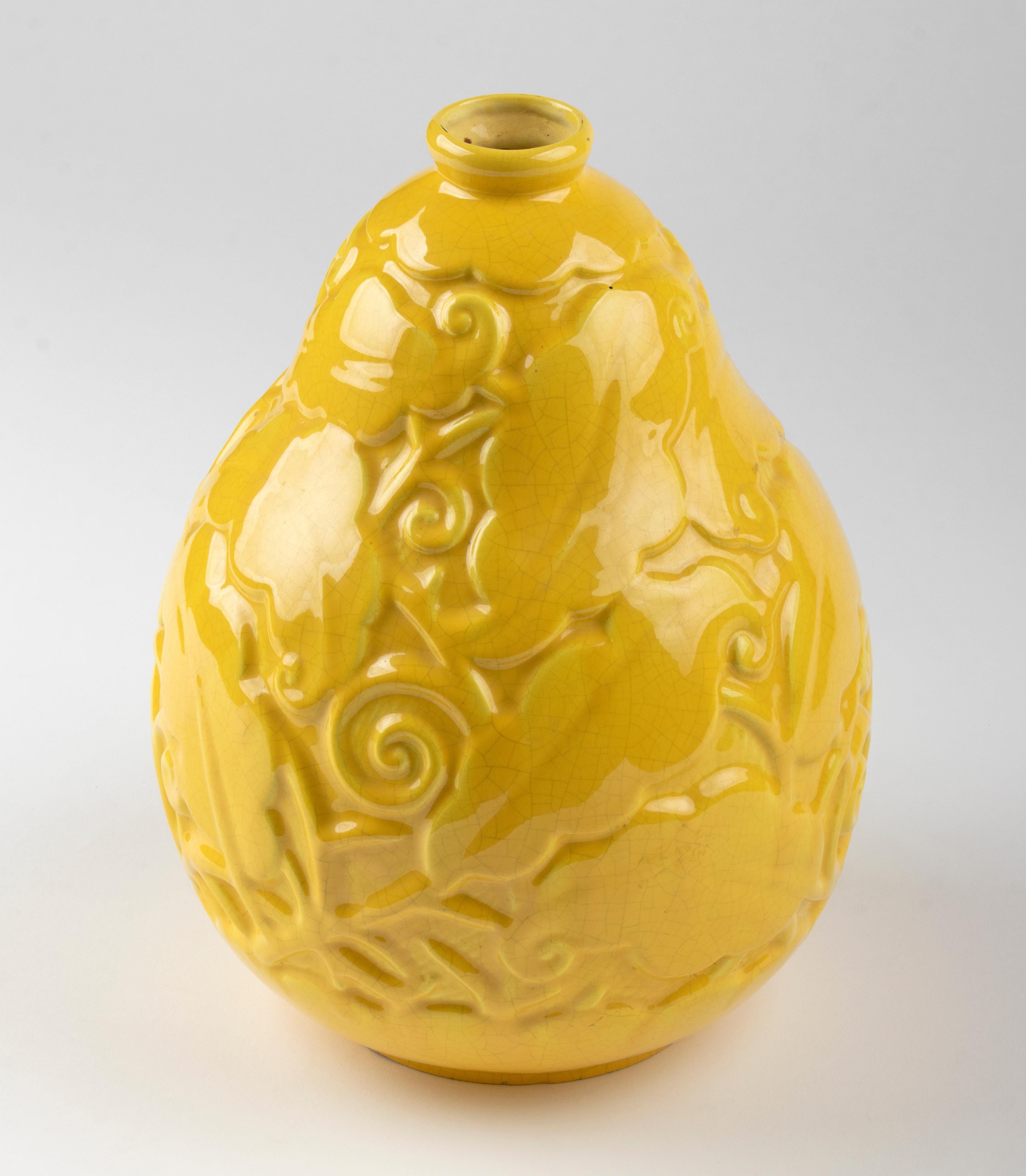 Early 20th Century Ceramic Art Deco Vase Made by Saint-Clément 3