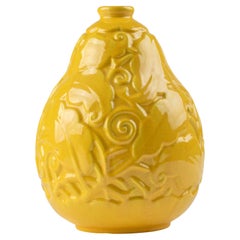 Early 20th Century Ceramic Art Deco Vase Made by Saint-Clément