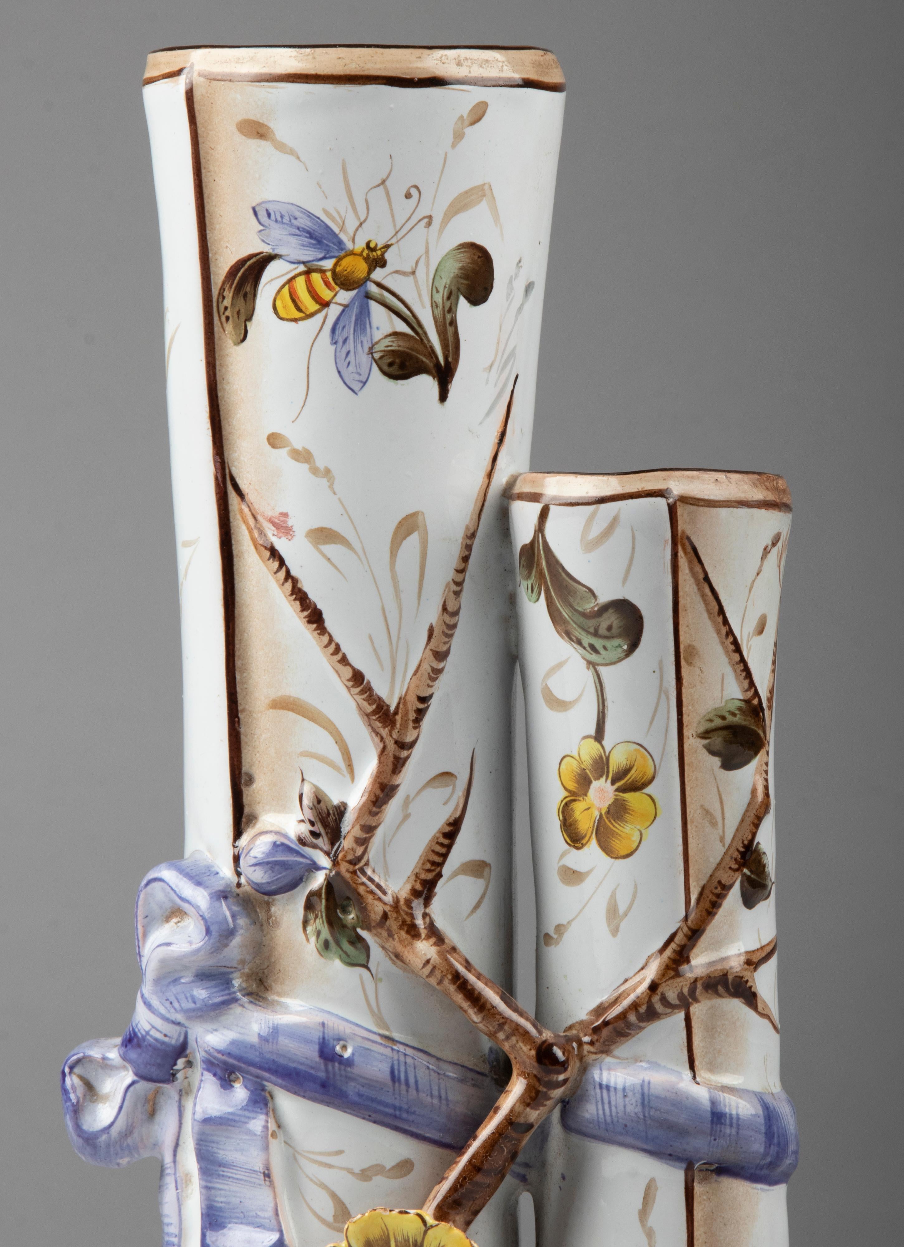 Hand-Crafted Early 20th Century Ceramic Art Nouveau Vase Made by Saint Clement For Sale