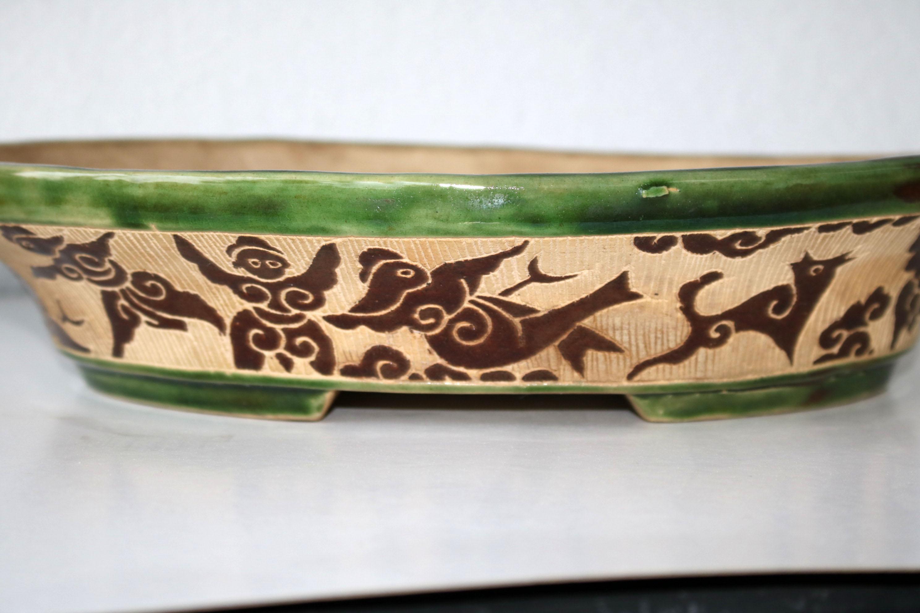 Glazed Early 20th Century Ceramic Fruit Bowl For Sale