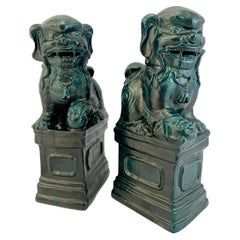 Antique Early 20th Century Ceramic Pho Dogs