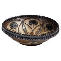 Early 20th Century Ceramic Signed Studio Pottery Ceramic Bowl