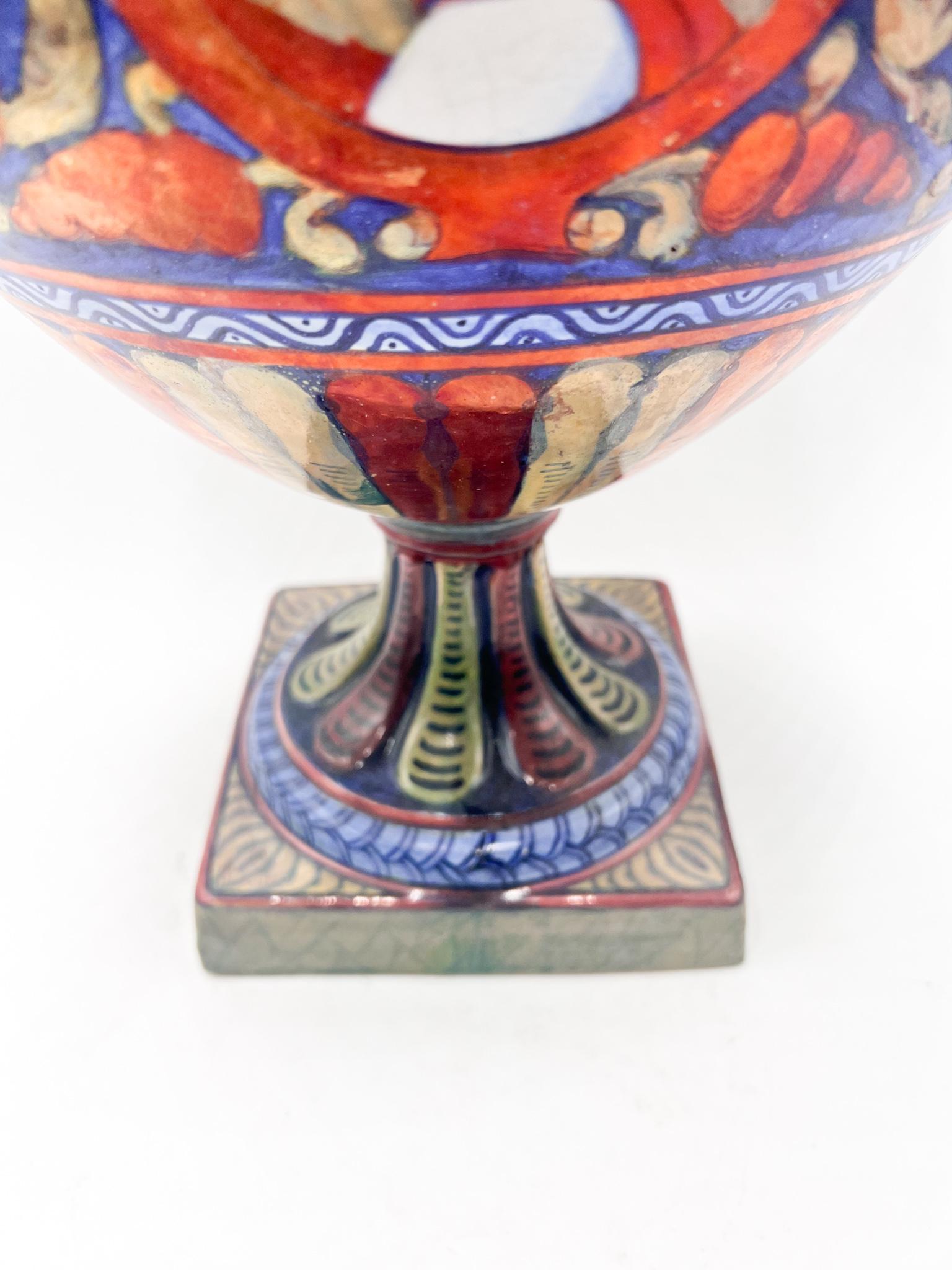 Neoclassical Early 20th Century Ceramic Vase by Gualdo Tadino For Sale