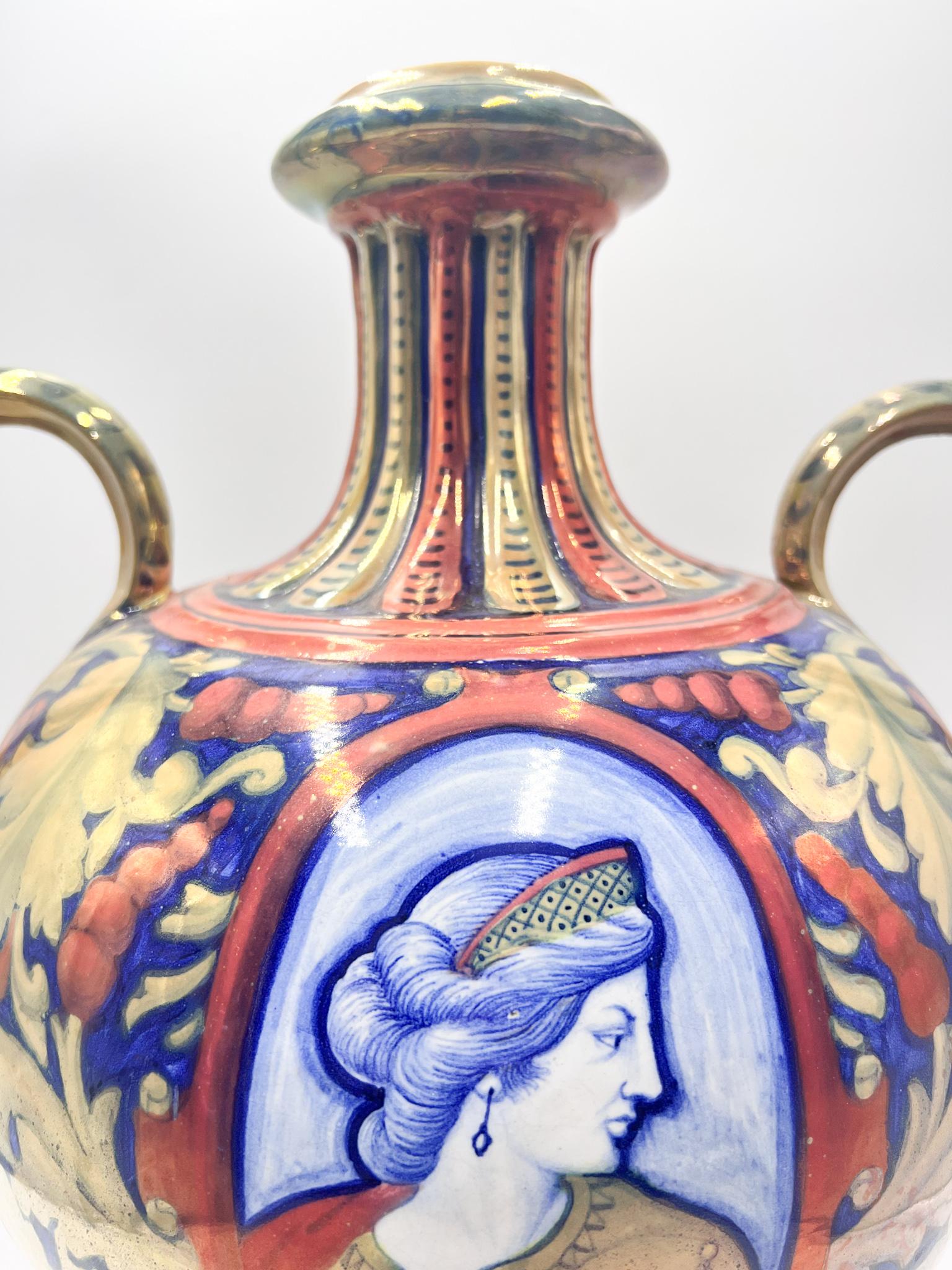 Italian Early 20th Century Ceramic Vase by Gualdo Tadino For Sale