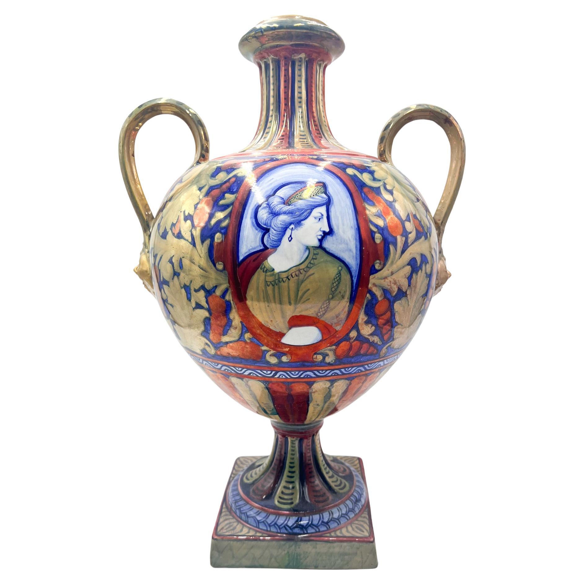 Early 20th Century Ceramic Vase by Gualdo Tadino For Sale