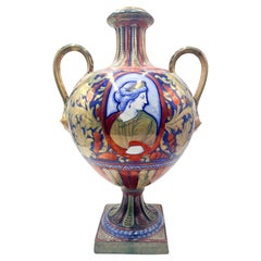 Antique Early 20th Century Ceramic Vase by Gualdo Tadino