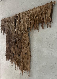 Early 20th Century African Ceremonial Chief's Garment with Leather + Shell