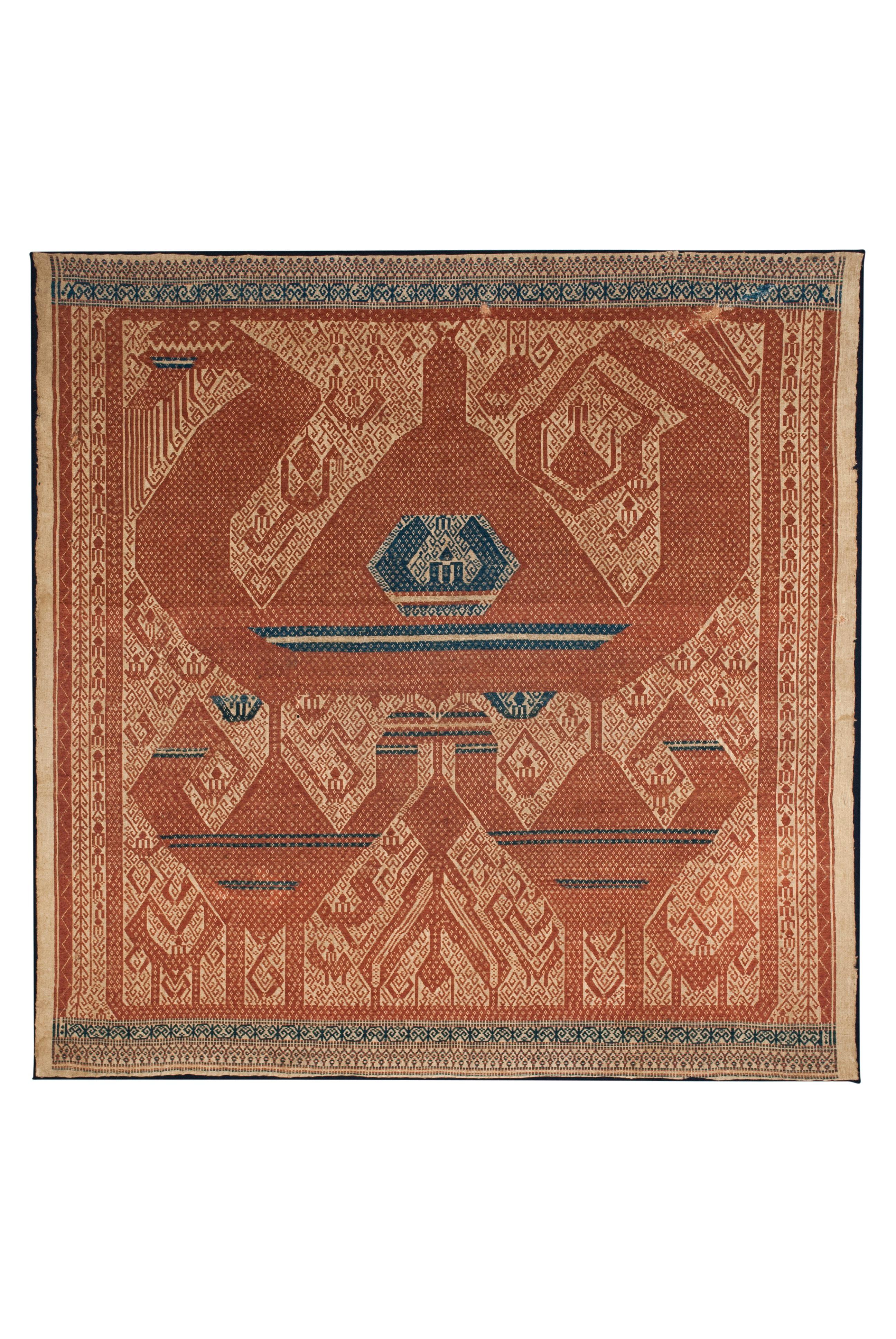 Hand-Woven Early 20th Century Ceremonial Cloth 'Tampan', Lampung, South Sumatra, Indonesia