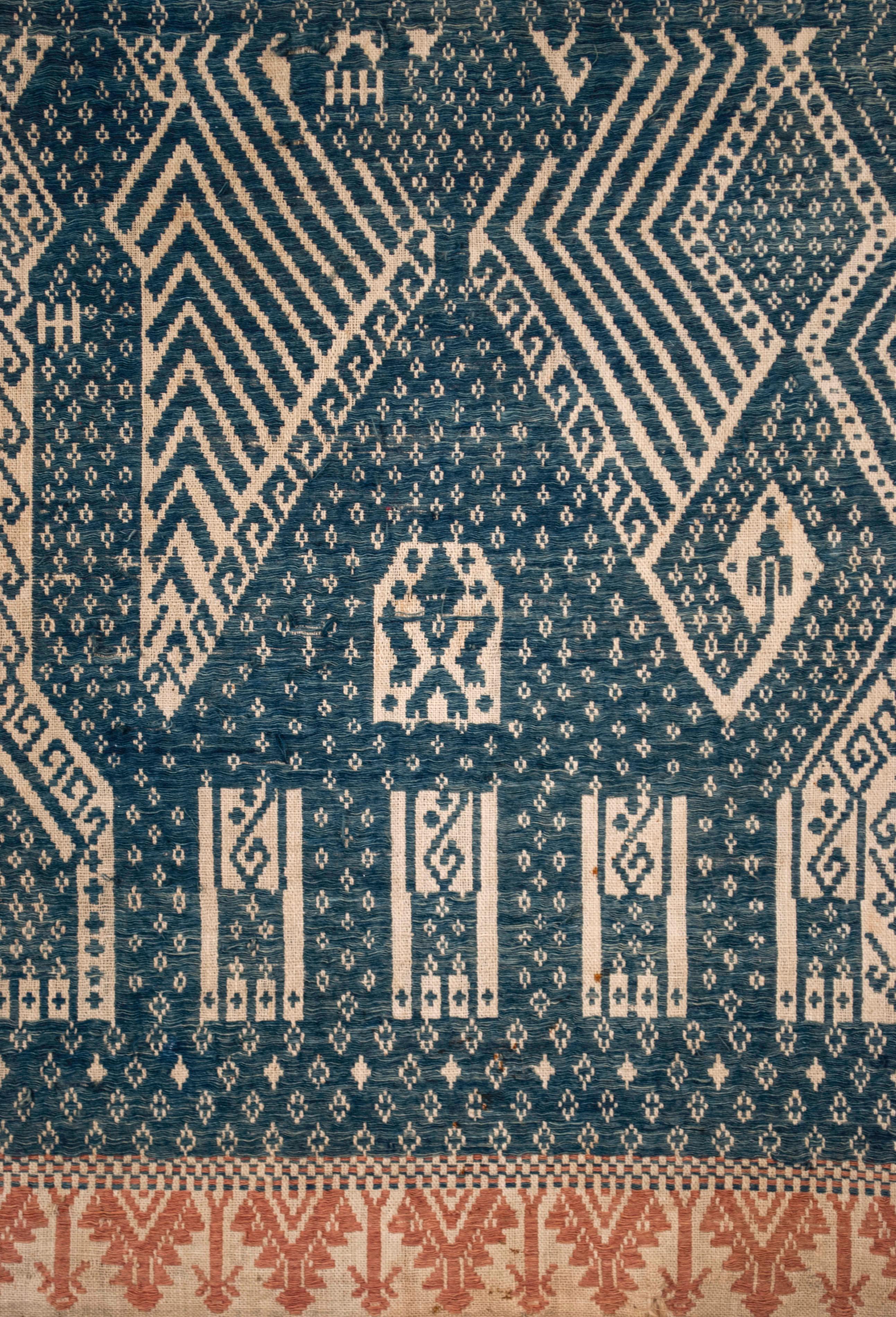 Tela ceremonial de principios del siglo XX / Tampan, Sumatra Meridional, Indonesia Tribal en venta