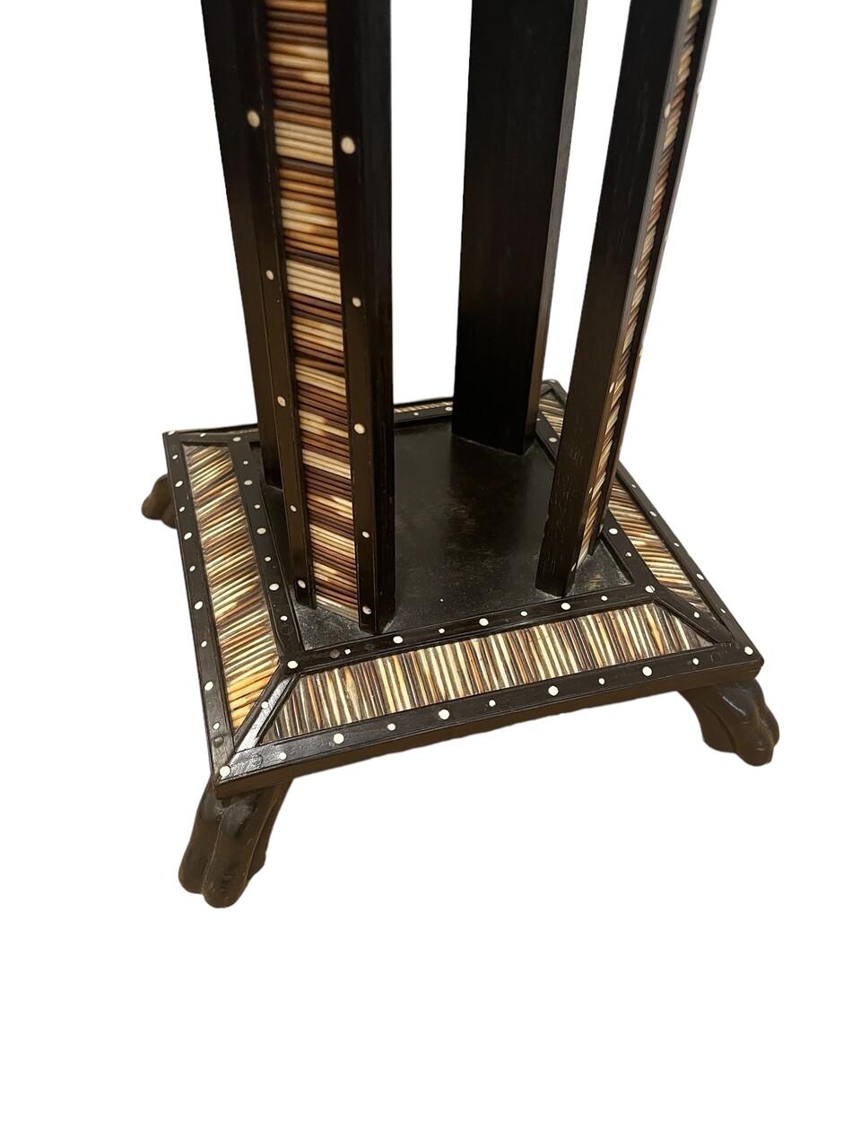 Sri Lankan Early 20th Century Ceylonese Inlaid Quill Side Table