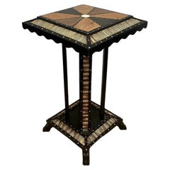 Early 20th Century Ceylonese Inlaid Quill Side Table