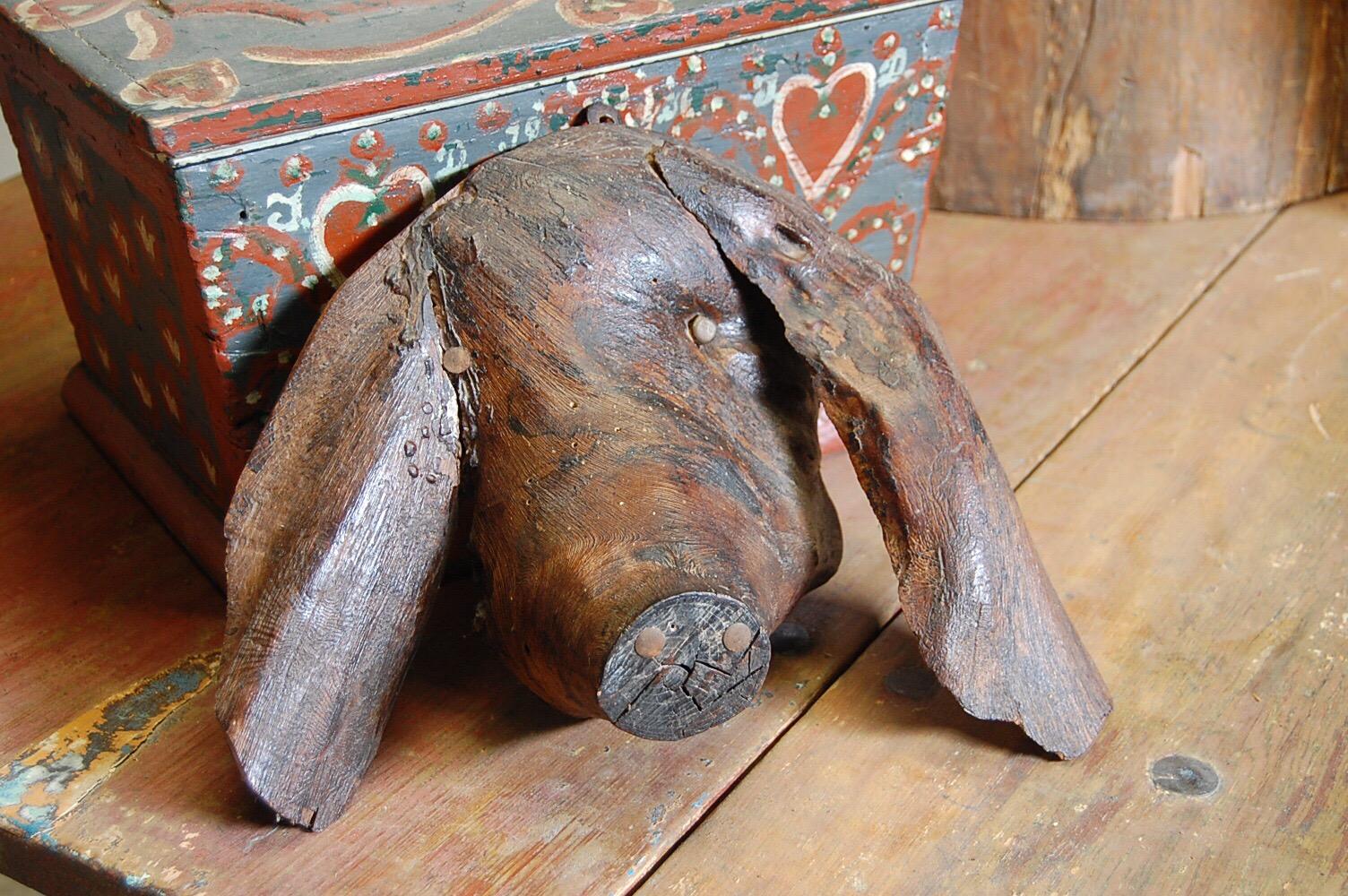 Early 20th Century Characterful Naturalistic Wood Butchers Pig Display 3