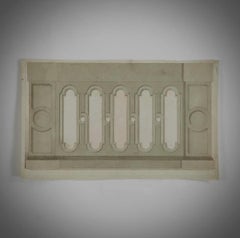 Early 20th Century Charcoal Architectural Drawing from France