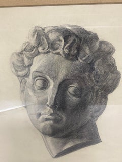 Début du 20e siècle, fusain sur papier, étude d'un buste