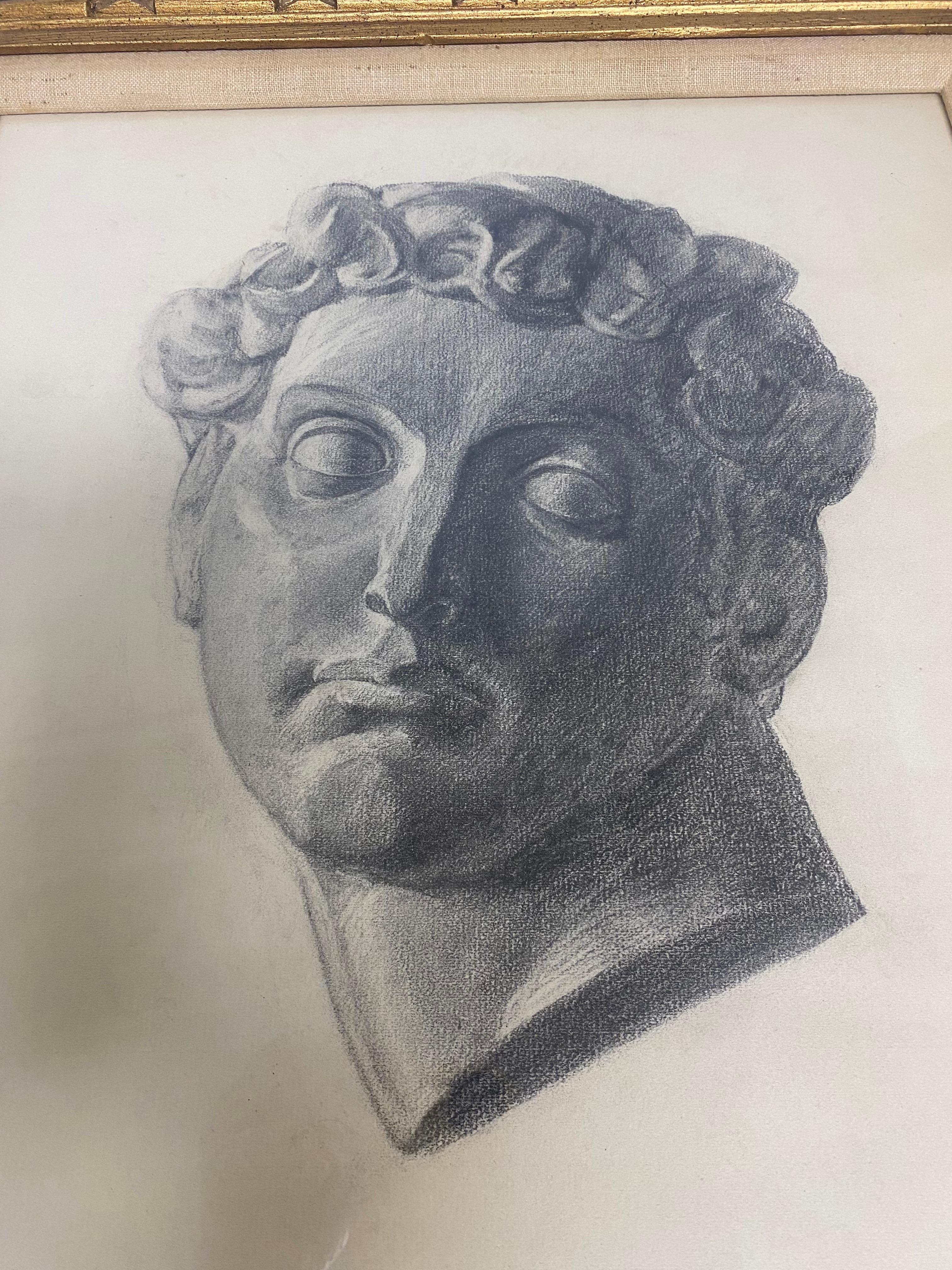 Carboncino su carta dei primi del Novecento, studio di un busto In condizioni buone in vendita a Allentown, PA