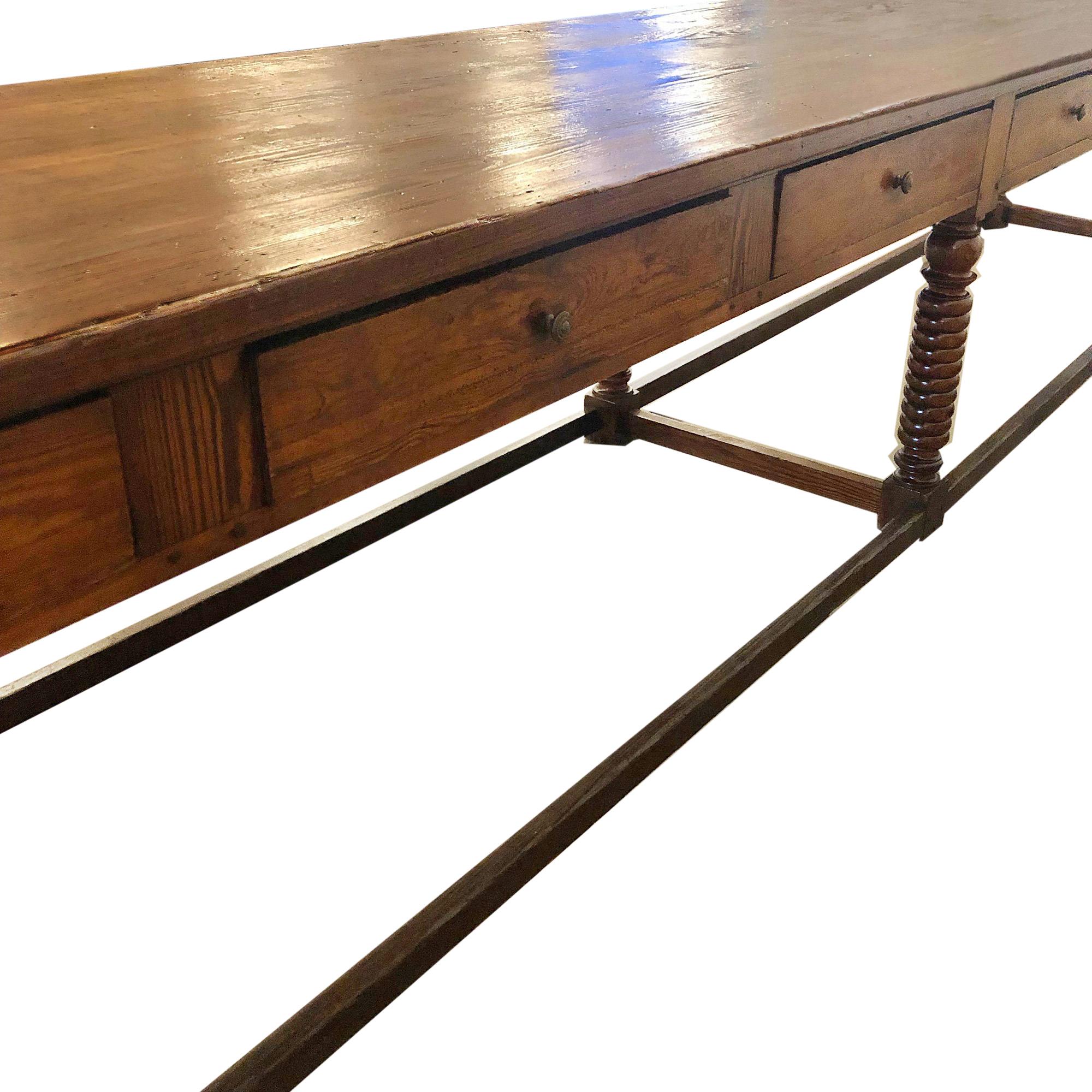 French Early 20th Century Chateau Kitchen Table For Sale