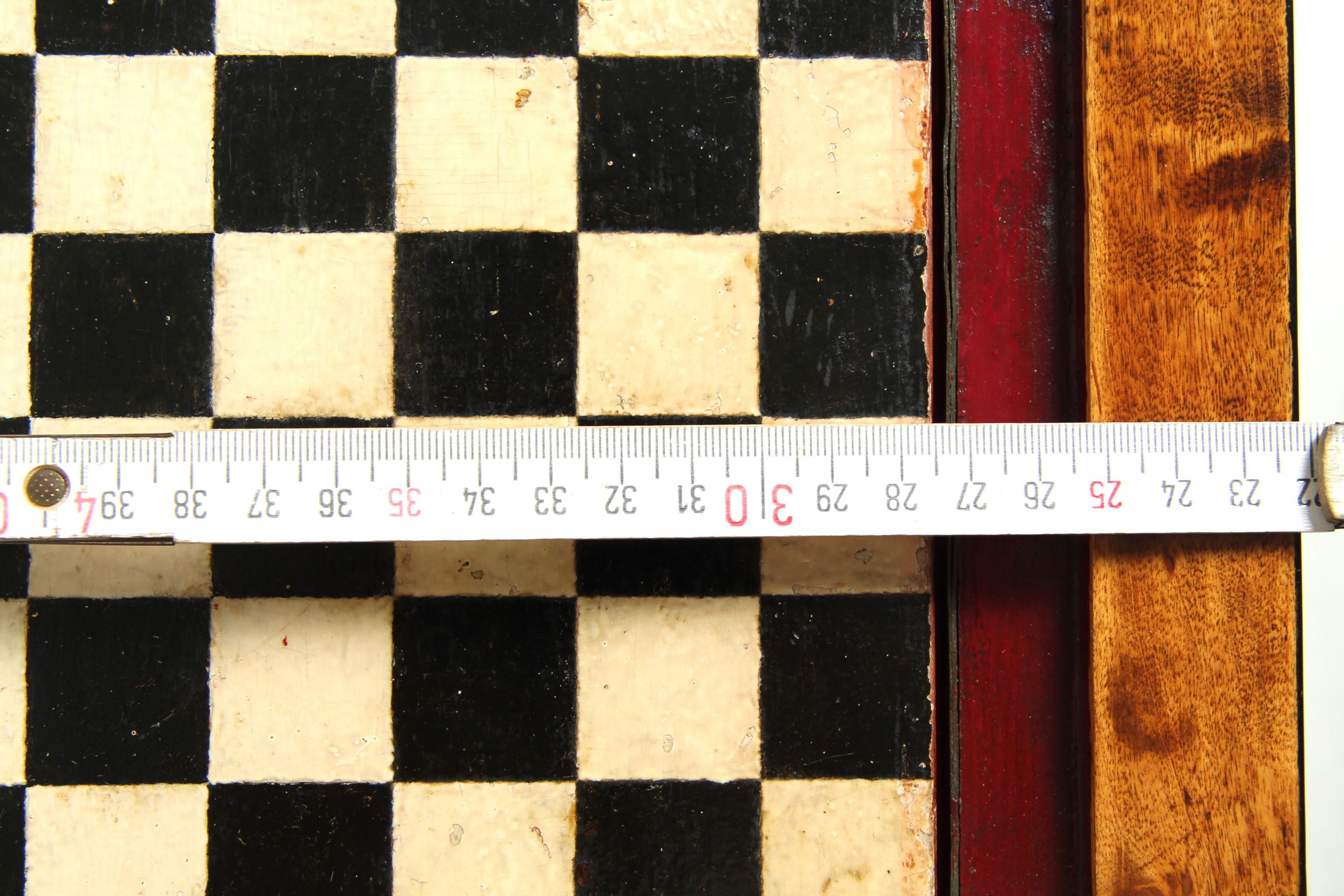 Early 20th Century Chess Table with Original Chess Pieces, Art Deco, 1920s 9