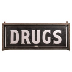 Early 20th Century Chicago Pharmacist Milk Glass Sign