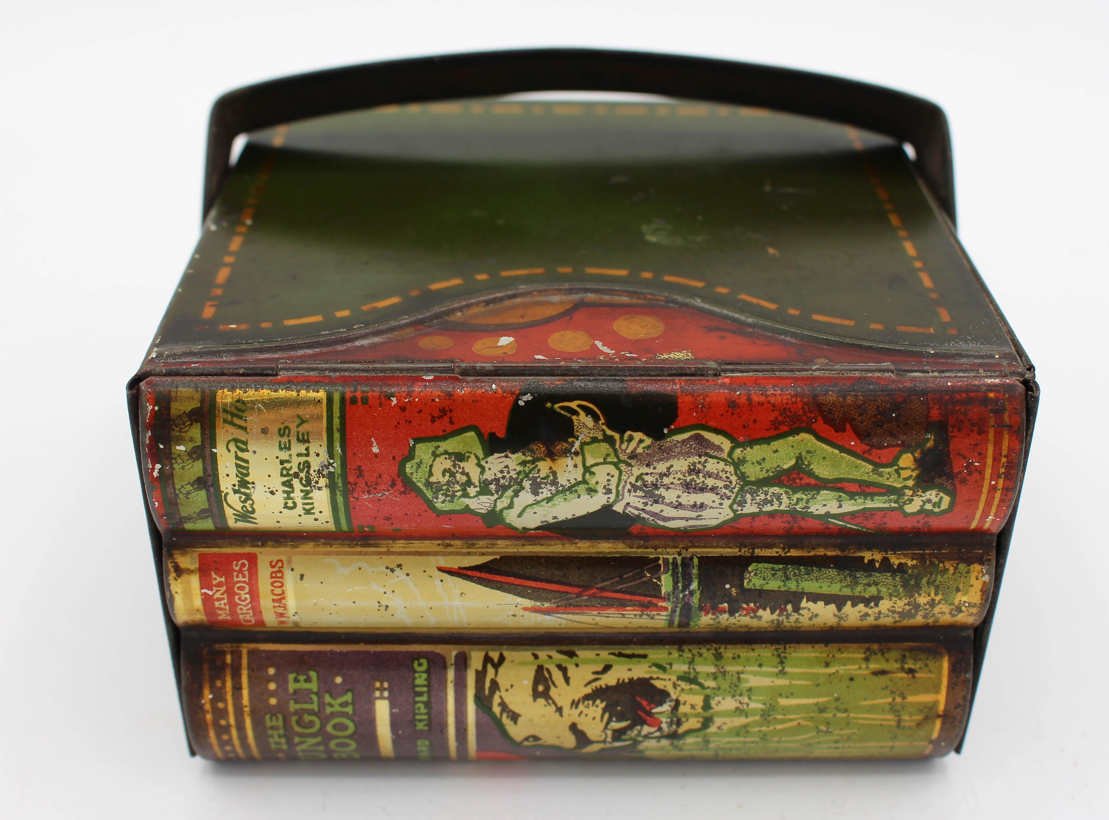 Aesthetic Movement Early 20th Century Child's Book & Carrier Form Biscuit Tin by Hutley & Palmers