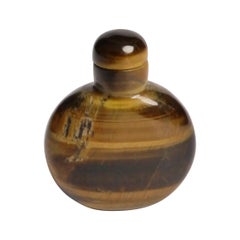 Antique Early 20th Century Chinese Tiger Eye Snuff Bottle