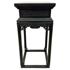 Early 20th Century Chinese Antique Carved Hardwood Dragon Stand