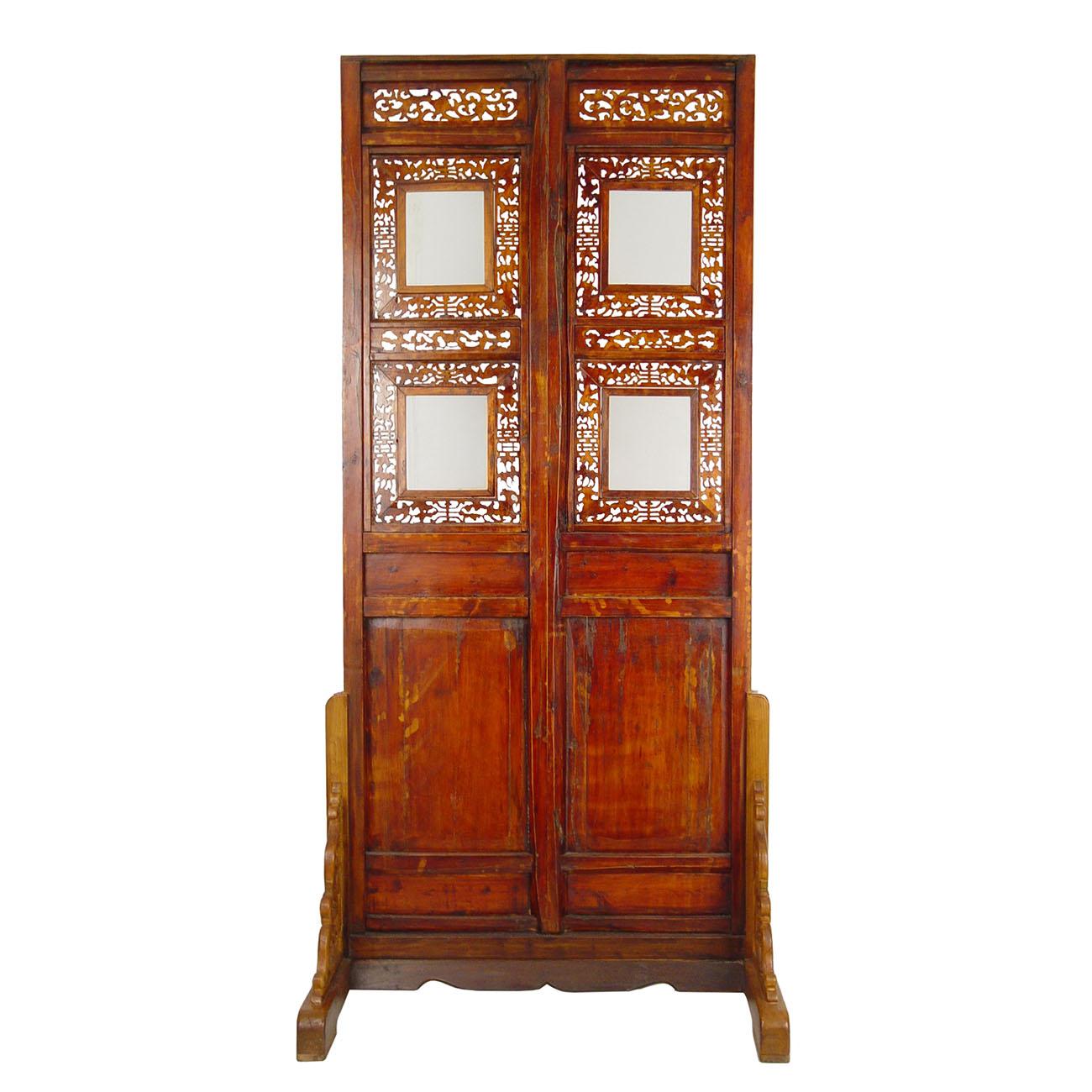 Early 20th Century Chinese Antique Open Carved Screen / Room Divider For Sale 6