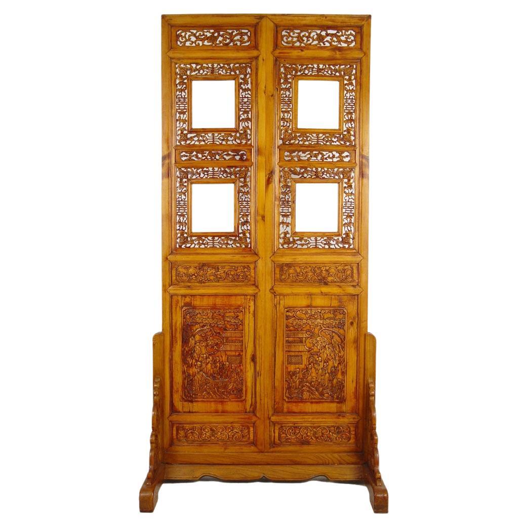 Early 20th Century Chinese Antique Open Carved Screen / Room Divider