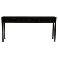 Early 20th Century Chinese Art Deco Black Lacquer Console Table