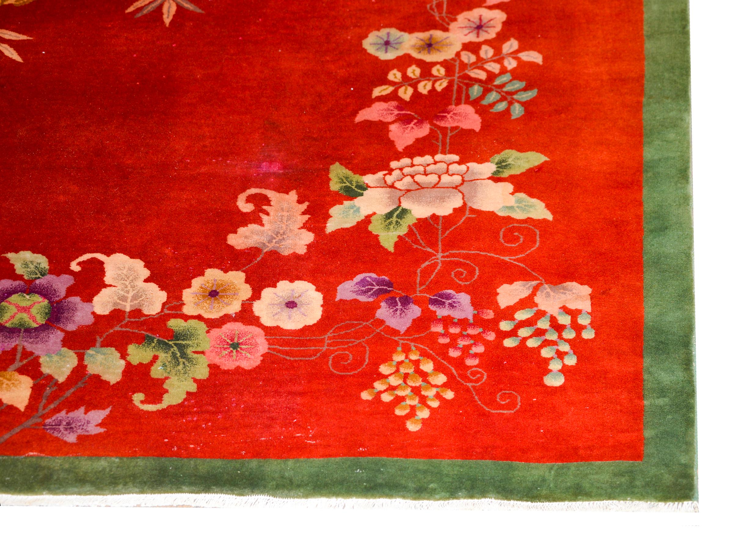 Early 20th Century Chinese Art Deco 'Four Seasons' Rug For Sale 6