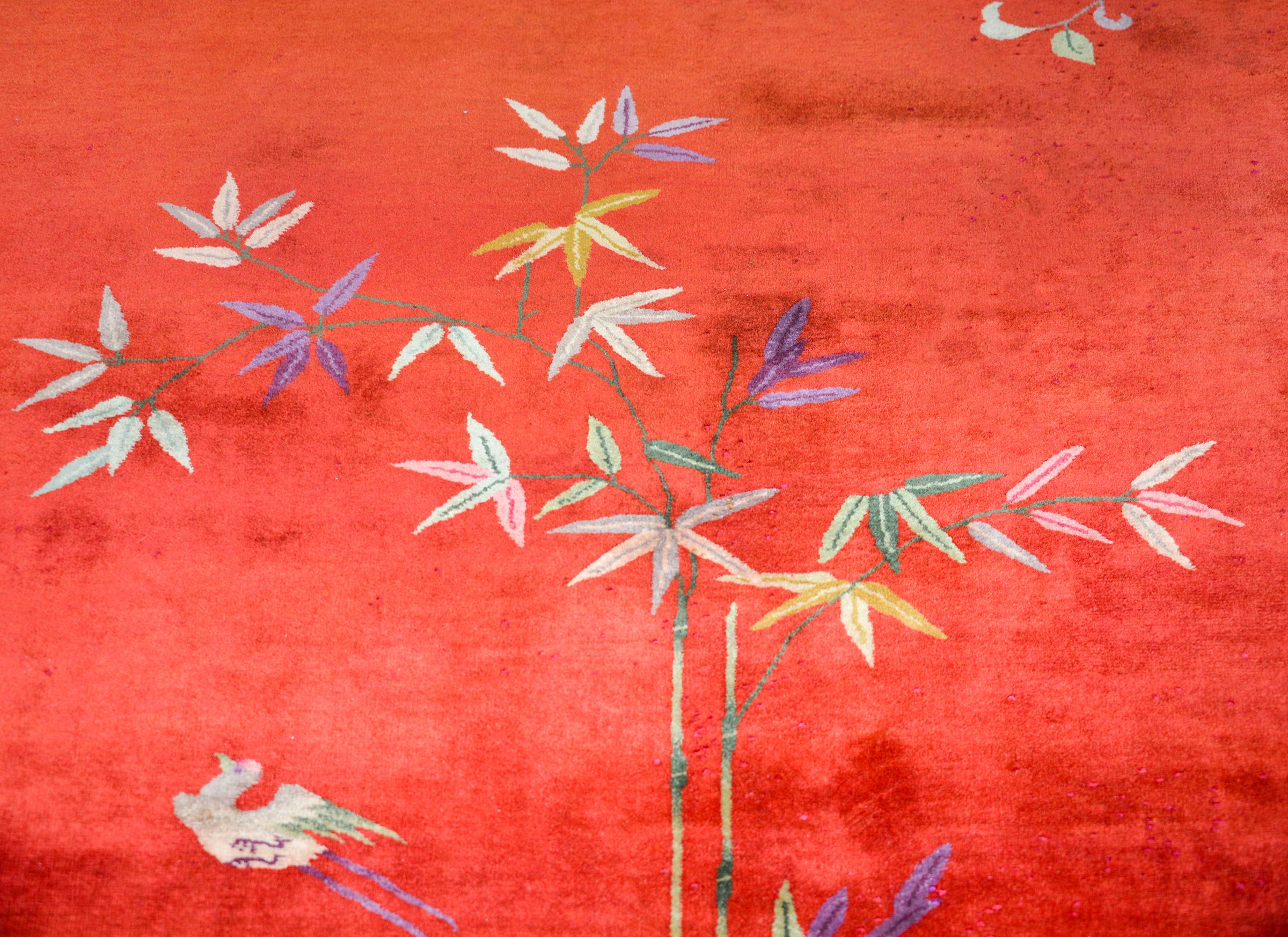 Early 20th Century Chinese Art Deco 'Four Seasons' Rug For Sale 1