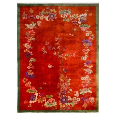 Early 20th Century Chinese Art Deco 'Four Seasons' Rug