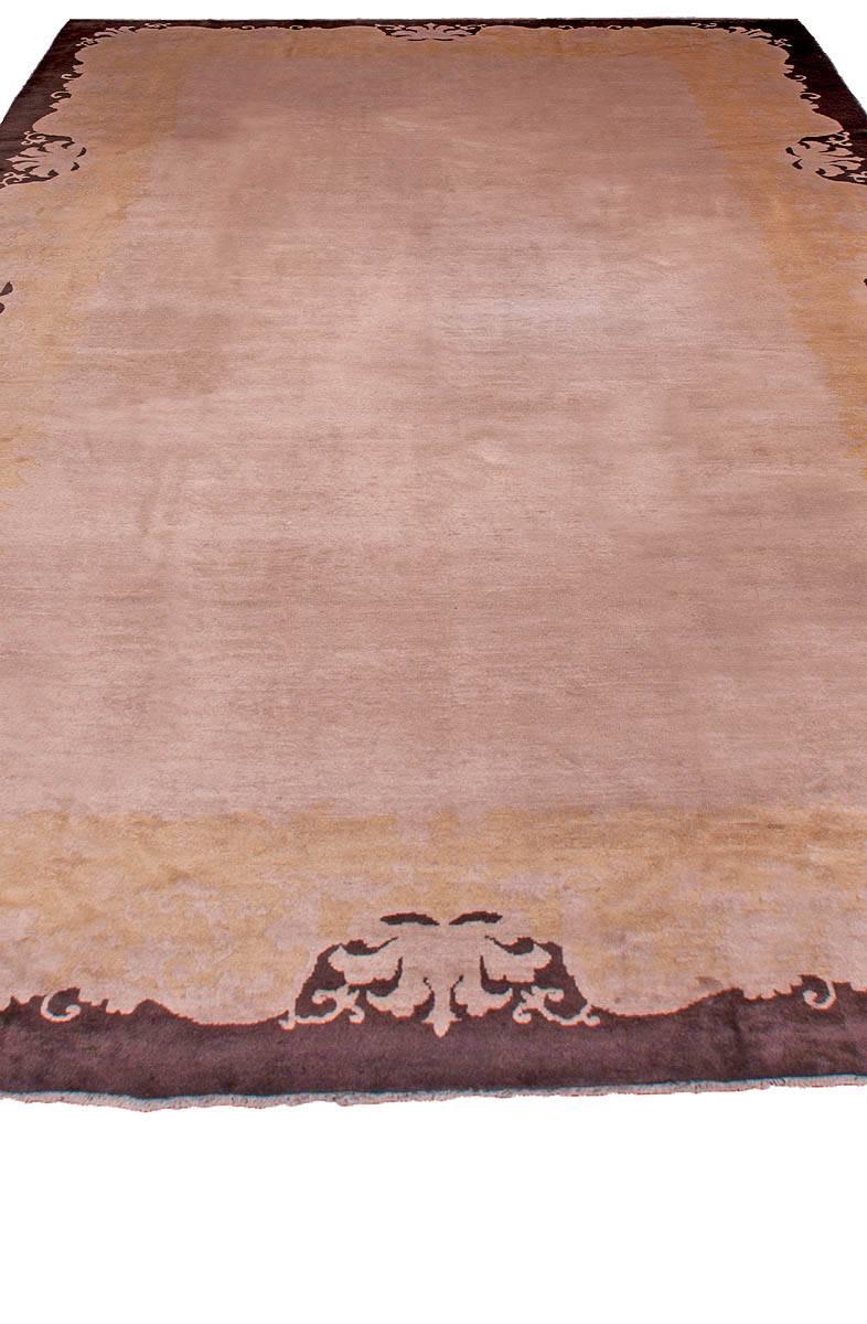 Hand-Knotted Early 20th Century Chinese Art Deco Handmade Rug For Sale