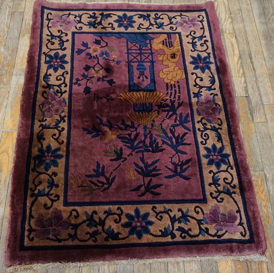 Early 20th Century Chinese Art Deco Rug ( 3' x 4' - 91 x 122 ) For Sale 2