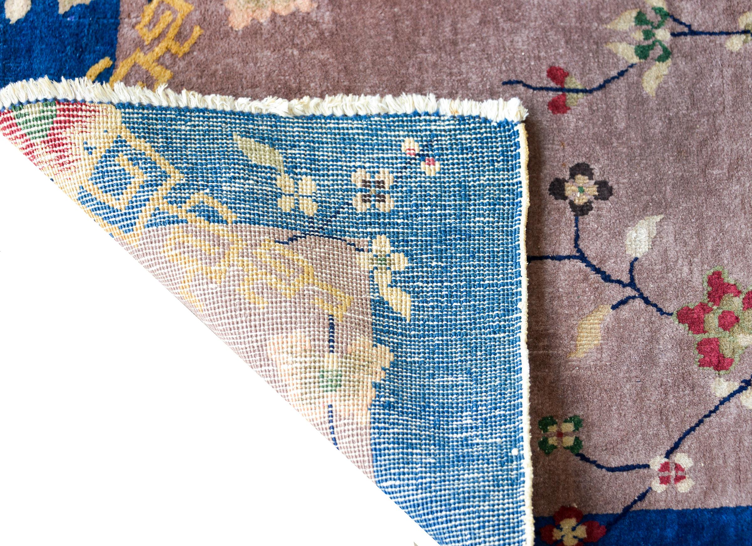 Tapis Art Déco chinois du début du 20ème siècle en vente 3