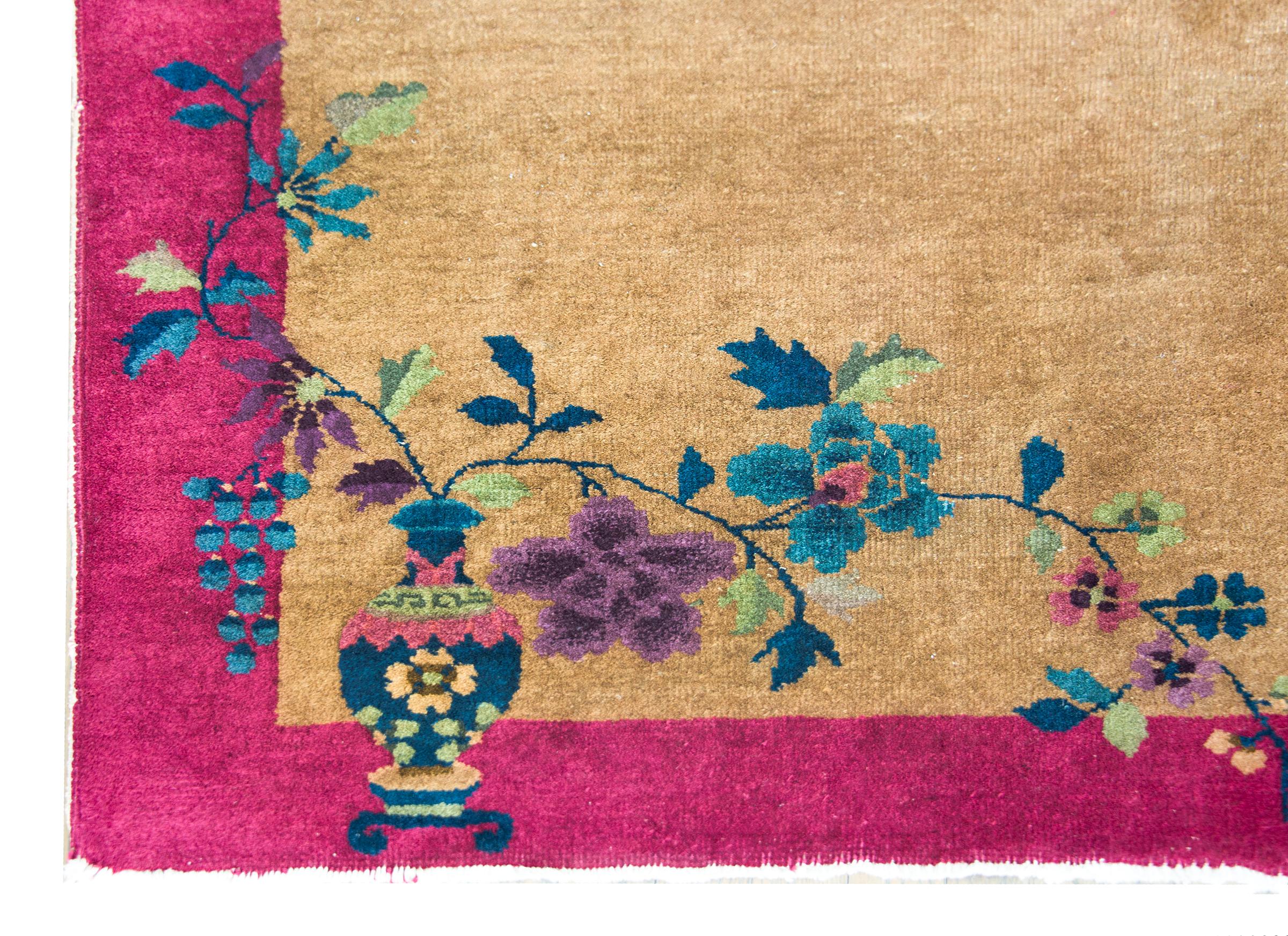 Chinesischer Art-déco-Teppich des frühen 20. Jahrhunderts 4