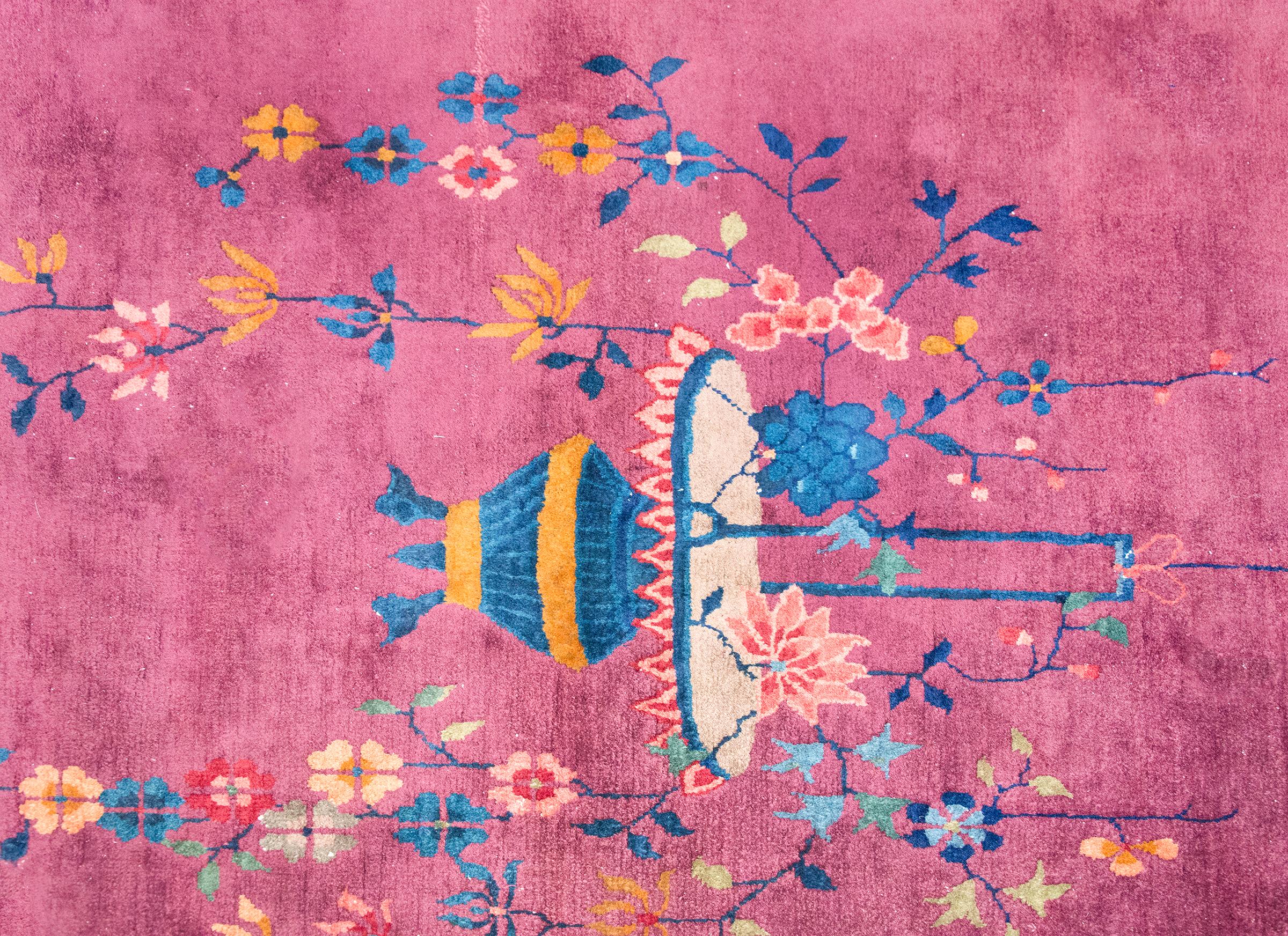 Tapis Art Déco chinois du début du 20ème siècle en vente 3