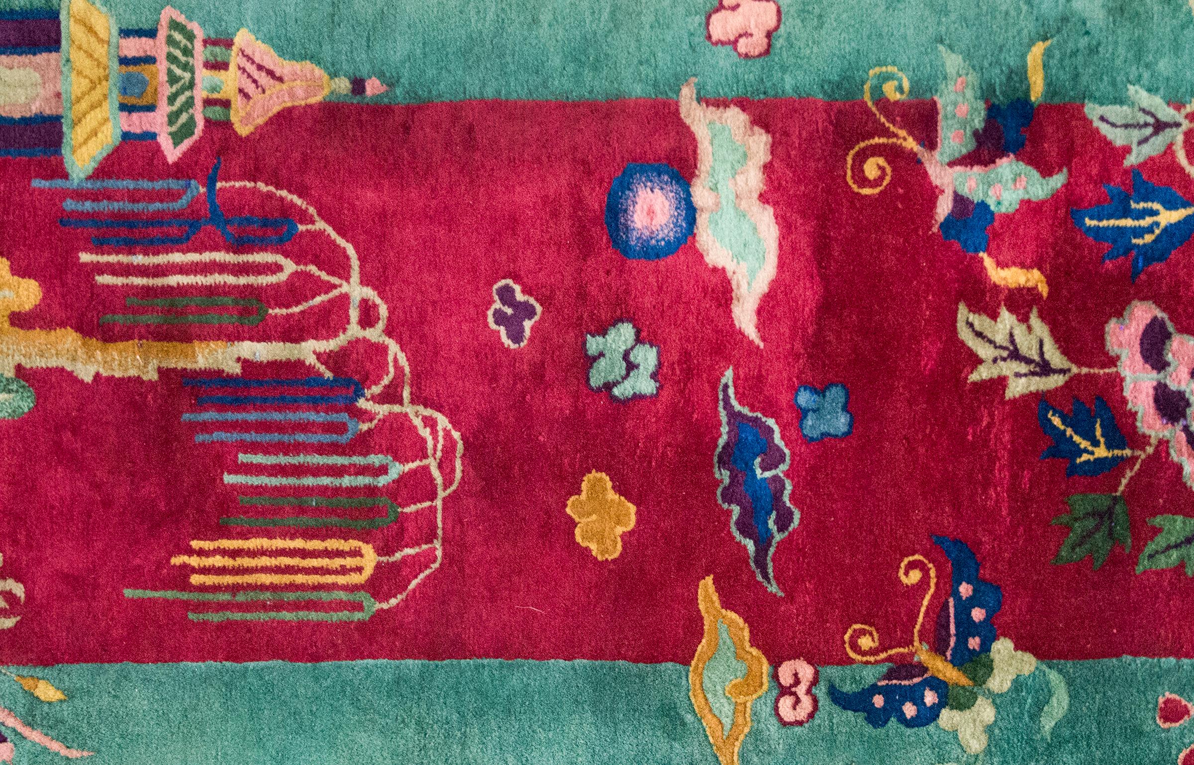Tapis Art Déco chinois du début du 20ème siècle en vente 3